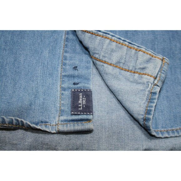 L.L. Bean Traditional Fit Denim Chambray Workwear Shirt Mens Large Casual Rugged - Picture 5 of 8